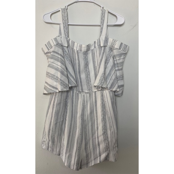 Lush Pants - Lush White Striped Romper
